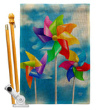 Pinwheels - Fun In The Sun Summer Vertical Impressions Decorative Flags HG192642 Made In USA