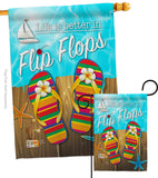 Better in Flip Flops - Fun In The Sun Summer Vertical Impressions Decorative Flags HG106003 Made In USA