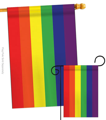 Rainbow - Fun In The Sun Summer Vertical Applique Decorative Flags HG106020