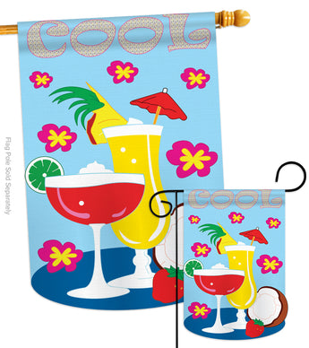 Cool Day - Fun In The Sun Summer Vertical Applique Decorative Flags HG106047