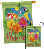 Welcome Tropical - Fun In The Sun Summer Vertical Impressions Decorative Flags HG106066 Made In USA