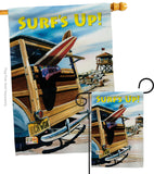 Beach Wagon - Fun In The Sun Summer Vertical Impressions Decorative Flags HG106068 Made In USA