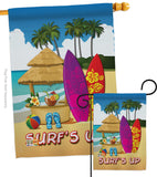 Surf's Up Hut - Fun In The Sun Summer Vertical Impressions Decorative Flags HG106070 Made In USA