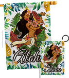 Hula Girl - Fun In The Sun Summer Vertical Impressions Decorative Flags HG106083 Made In USA