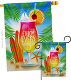 Enjoy Every Moment - Fun In The Sun Summer Vertical Impressions Decorative Flags HG106101 Made In USA