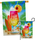 Enjoy Every Moment - Fun In The Sun Summer Vertical Impressions Decorative Flags HG106101 Made In USA