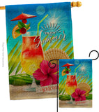 Summer Welcome - Fun In The Sun Summer Vertical Impressions Decorative Flags HG106102 Made In USA