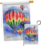 Summer Hot Air Balloon - Fun In The Sun Summer Vertical Impressions Decorative Flags HG192198 Made In USA