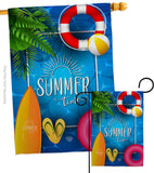 Summer Chilling - Fun In The Sun Summer Vertical Impressions Decorative Flags HG192347 Made In USA