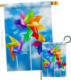 Pinwheels - Fun In The Sun Summer Vertical Impressions Decorative Flags HG192642 Made In USA