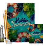 Hello Cool Summer - Fun In The Sun Summer Horizontal Impressions Decorative Flags HG120247 Made In USA