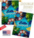 Hello Cool Summer - Fun In The Sun Summer Horizontal Impressions Decorative Flags HG120247 Made In USA