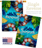 Hello Cool Summer - Fun In The Sun Summer Horizontal Impressions Decorative Flags HG120247 Made In USA