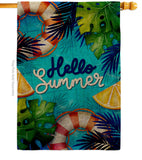 Hello Cool Summer - Fun In The Sun Summer Horizontal Impressions Decorative Flags HG120247 Made In USA