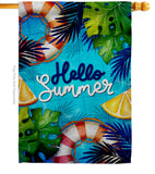 Hello Cool Summer - Fun In The Sun Summer Horizontal Impressions Decorative Flags HG120247 Made In USA