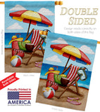 Beach Chair - Fun In The Sun Summer Horizontal Impressions Decorative Flags HG190162 Made In USA