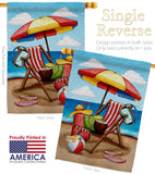 Beach Chair - Fun In The Sun Summer Horizontal Impressions Decorative Flags HG190162 Made In USA