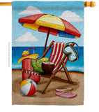 Beach Chair - Fun In The Sun Summer Horizontal Impressions Decorative Flags HG190162 Made In USA