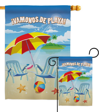 Vamonos de Playa - Fun In The Sun Summer Vertical Impressions Decorative Flags HG120025 Made In USA