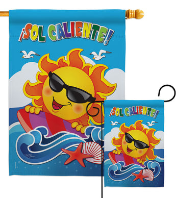 ¡Sol Caliente! - Fun In The Sun Summer Vertical Impressions Decorative Flags HG120026 Made In USA