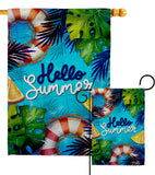 Hello Cool Summer - Fun In The Sun Summer Horizontal Impressions Decorative Flags HG120247 Made In USA