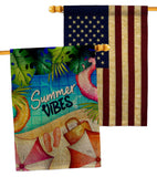 Summer Pool Vibes - Fun In The Sun Summer Horizontal Impressions Decorative Flags HG120246 Made In USA