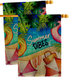 Summer Pool Vibes - Fun In The Sun Summer Horizontal Impressions Decorative Flags HG120246 Made In USA