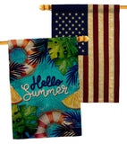 Hello Cool Summer - Fun In The Sun Summer Horizontal Impressions Decorative Flags HG120247 Made In USA