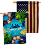 Hello Cool Summer - Fun In The Sun Summer Horizontal Impressions Decorative Flags HG120247 Made In USA