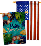 Hello Cool Summer - Fun In The Sun Summer Horizontal Impressions Decorative Flags HG120247 Made In USA