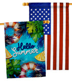 Hello Cool Summer - Fun In The Sun Summer Horizontal Impressions Decorative Flags HG120247 Made In USA