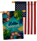 Hello Cool Summer - Fun In The Sun Summer Horizontal Impressions Decorative Flags HG120247 Made In USA