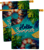 Hello Cool Summer - Fun In The Sun Summer Horizontal Impressions Decorative Flags HG120247 Made In USA