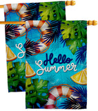 Hello Cool Summer - Fun In The Sun Summer Horizontal Impressions Decorative Flags HG120247 Made In USA