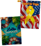 Hello Cool Summer - Fun In The Sun Summer Horizontal Impressions Decorative Flags HG120247 Made In USA