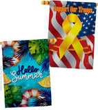 Hello Cool Summer - Fun In The Sun Summer Horizontal Impressions Decorative Flags HG120247 Made In USA