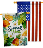Tropical Vibes - Fun In The Sun Summer Horizontal Impressions Decorative Flags HG130398 Made In USA