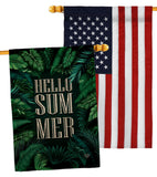 Hello Summer - Fun In The Sun Summer Vertical Impressions Decorative Flags HG190070 Made In USA