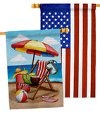 Beach Chair - Fun In The Sun Summer Horizontal Impressions Decorative Flags HG190162 Made In USA