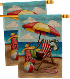 Beach Chair - Fun In The Sun Summer Horizontal Impressions Decorative Flags HG190162 Made In USA