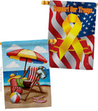 Beach Chair - Fun In The Sun Summer Horizontal Impressions Decorative Flags HG190162 Made In USA