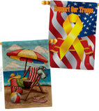 Beach Chair - Fun In The Sun Summer Horizontal Impressions Decorative Flags HG190162 Made In USA