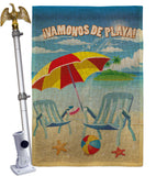 Vamonos de Playa - Fun In The Sun Summer Vertical Impressions Decorative Flags HG120025 Made In USA