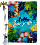 Hello Cool Summer - Fun In The Sun Summer Horizontal Impressions Decorative Flags HG120247 Made In USA