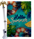 Hello Cool Summer - Fun In The Sun Summer Horizontal Impressions Decorative Flags HG120247 Made In USA