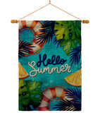 Hello Cool Summer - Fun In The Sun Summer Horizontal Impressions Decorative Flags HG120247 Made In USA