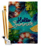 Hello Cool Summer - Fun In The Sun Summer Horizontal Impressions Decorative Flags HG120247 Made In USA