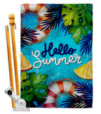 Hello Cool Summer - Fun In The Sun Summer Horizontal Impressions Decorative Flags HG120247 Made In USA