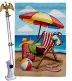 Beach Chair - Fun In The Sun Summer Horizontal Impressions Decorative Flags HG190162 Made In USA