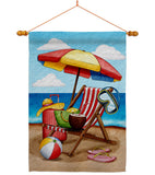 Beach Chair - Fun In The Sun Summer Horizontal Impressions Decorative Flags HG190162 Made In USA
